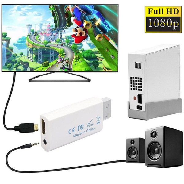 Wii to HDMI Converter Output Video Audio Adapter, with 1080P 720P 480P 3.5mm Audio Video Output Supports All Wii Display Models Hot on Sale