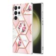 Samsung Galaxy S23 Ultra 5G Case Hard back Marble Pattern Slim Design Enhanced Camera and Screen Protection Girls and Women Cover (Pink Flower) For Discount