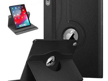 Apple iPad 12.9 3rd Gen 2018 Leather Case, Rotating 360 Degree Stand Smart Shockproof Flip Cover (Black) Cheap