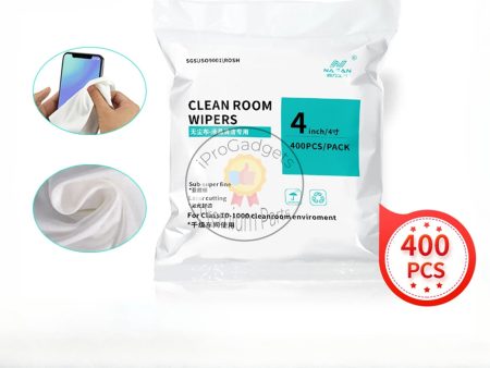 Nasan 400Pcs Bag Dust Free Cloth Super Soft Dust Free Wiper LCD Screen Cleanroom Wiper for Mobile Phone Pad Tablet Cleaning Sale