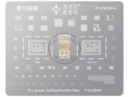 Xinzhizao 0.12mm CPU BGA Reballing Stencil for iPhone 16 Series Apple A18   A18 Pro CPU For Cheap