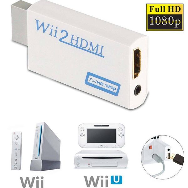 Wii to HDMI Converter Output Video Audio Adapter, with 1080P 720P 480P 3.5mm Audio Video Output Supports All Wii Display Models Hot on Sale