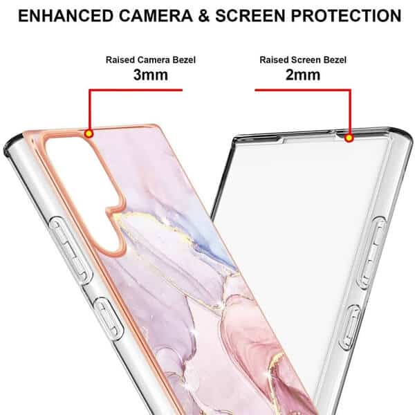 Samsung Galaxy S22 Plus 5G Case Hard back Marble Pattern Slim Design Enhanced Camera and Screen Protection Girls and Women Cover (Pink) Hot on Sale