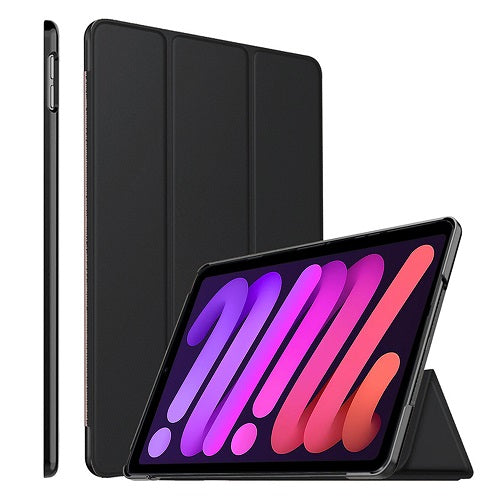 Apple iPad Mini 6 Folio Smart Leather Magnetic Stand Case Cover (Black) For Sale