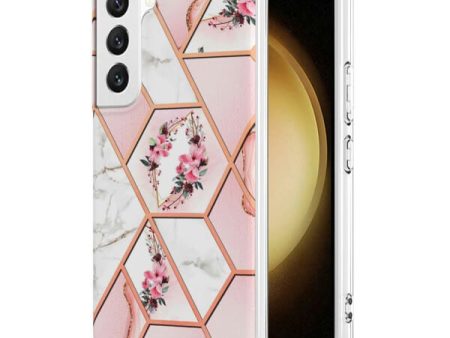 Samsung Galaxy S23 Plus 5G Case Hard back Marble Pattern Slim Design Enhanced Camera and Screen Protection Girls and Women Cover (Pink Flower) Cheap