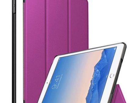 Apple iPad Air 1 Folio Smart Leather Magnetic Stand Case Cover (Purple) For Sale