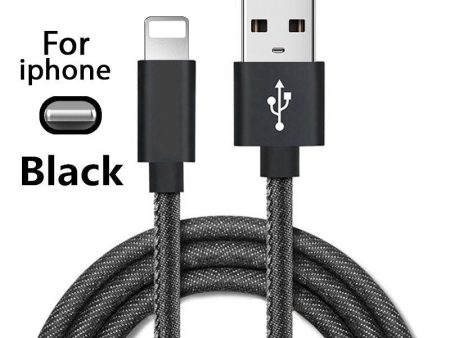 Lightning Fast Charging Data Sync Charger Cable Cord Denim For Apple iPhone iPad iPod Supply