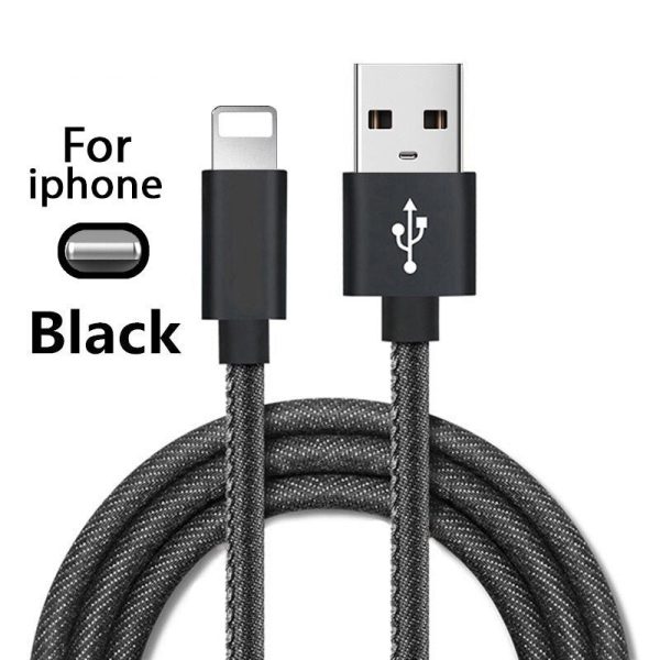 Lightning Fast Charging Data Sync Charger Cable Cord Denim For Apple iPhone iPad iPod Supply