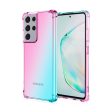 Samsung Galaxy S22 Clear Rainbow Case Shockproof Tough Gel Transparent Air Cushion Heavy Duty Phone Back Cover (Purple+Green) on Sale