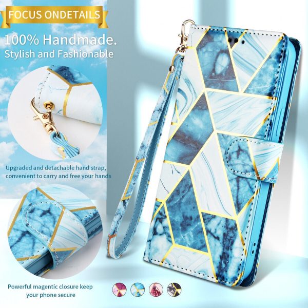 Fashion Design For Apple iPhone 14 Pro Case Marble Painting Pattern With Lanyard Flip Wallet Case Leather Card Slots Stand Cover Online Hot Sale