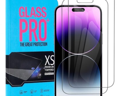 [2 Pack] Apple iPhone 14 Pro Max Tempered Glass Screen Protector 9H Hardness LCD Film Guard (Clear) Online