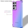 Samsung Galaxy S22 Clear Rainbow Case Shockproof Tough Gel Transparent Air Cushion Heavy Duty Phone Back Cover (Purple+Blue) Fashion