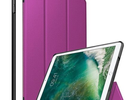 Apple iPad 12.9 2nd Gen 2017 Folio Smart Leather Magnetic Stand Case Cover (Purple) For Cheap