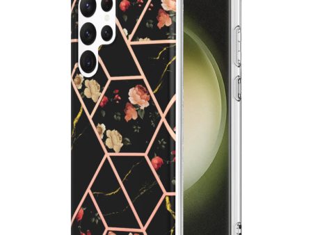 Samsung Galaxy S23 Ultra 5G Case Hard back Marble Pattern Slim Design Enhanced Camera and Screen Protection Girls and Women Cover (Black) For Sale