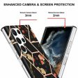 Samsung Galaxy S22 Ultra 5G Case Hard back Marble Pattern Slim Design Enhanced Camera and Screen Protection Girls and Women Cover (Black) Fashion