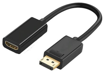 Displayport DP to HDMI Adapter Male Female Cable Full HD 1080P Display Port Lead (Black) Online Sale