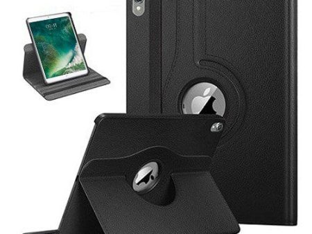 Apple iPad 12.9 2nd Gen 2017 Leather Case, Rotating 360 Degree Stand Smart Shockproof Flip Cover (Black) Cheap