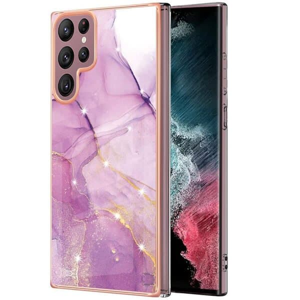 Samsung Galaxy S22 Plus 5G Case Hard back Marble Pattern Slim Design Enhanced Camera and Screen Protection Girls and Women Cover (Pink) Hot on Sale