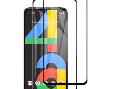 [2 Pack] Google Pixel 4a Full Coverage Tempered Glass Screen Protector Film Guard (Black) Sale