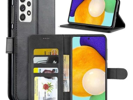 Samsung Galaxy A52 5G Wallet Case Flip Leather Card Slots Magnetic Stand Cover (Black) Online