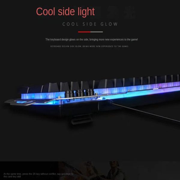 PK900 luminous RGB game keyboard dazzling light metal panel with hand support Sale