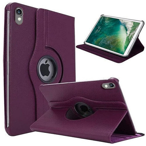 Apple iPad 12.9 2nd Gen 2017 Leather Case, Rotating 360 Degree Stand Smart Shockproof Flip Cover (Purple) Online