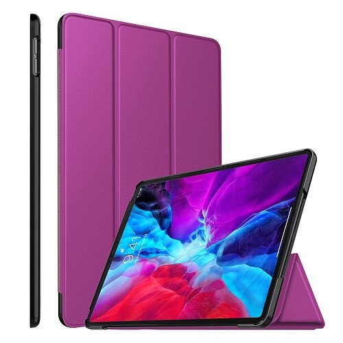 Apple iPad 12.9 4th Gen 2020 Folio Smart Leather Magnetic Stand Case Cover (Purple) For Discount