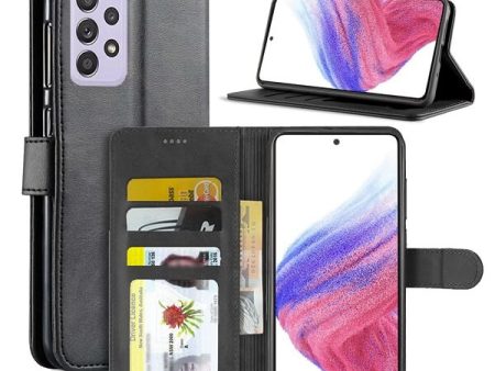 Samsung Galaxy A53 5G Wallet Case Flip Leather Card Slots Magnetic Stand Cover (Black) Cheap