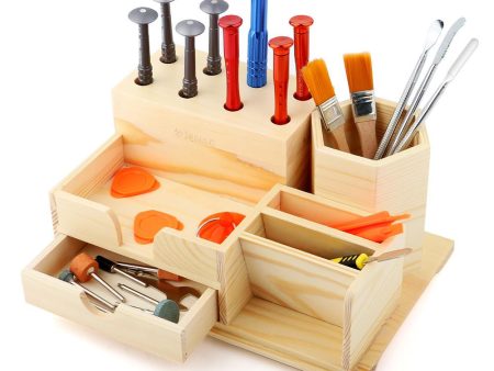 MG-1088 Mobile Phone Screwdriver Tweezer Repair Tools Wooden Storage Box Fashion